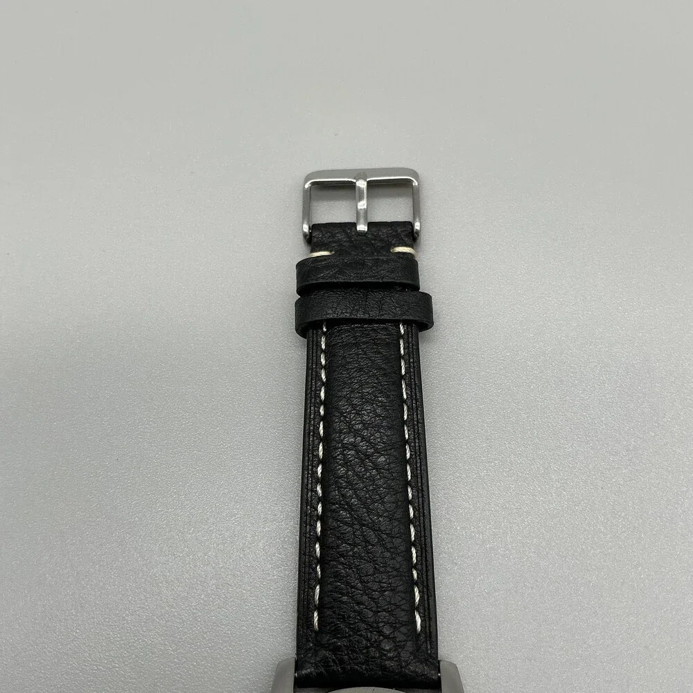 Timberland Mens Watch 40mm Black Dial Leather Date Indiglo 50M WR New Battery
